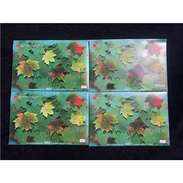 2003 Royal Canadian Mint Uncirculated Coin Set (4 Sets)