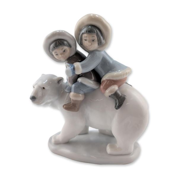 Lladro Porcelain Figurine, Eskimo Riders 01005353