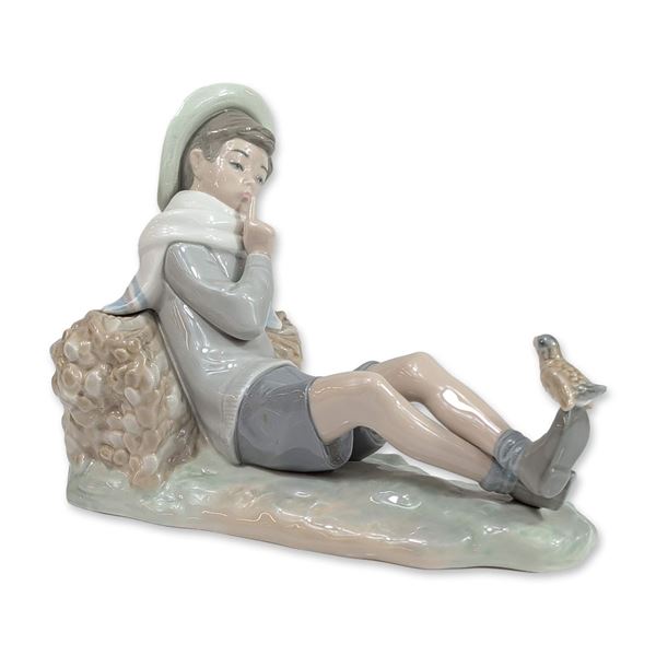 Lladro Porcelain Figurine, Shepherd with Bird 1004730