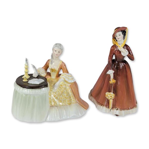 Two Royal Doulton Porcelain Lady Figurines