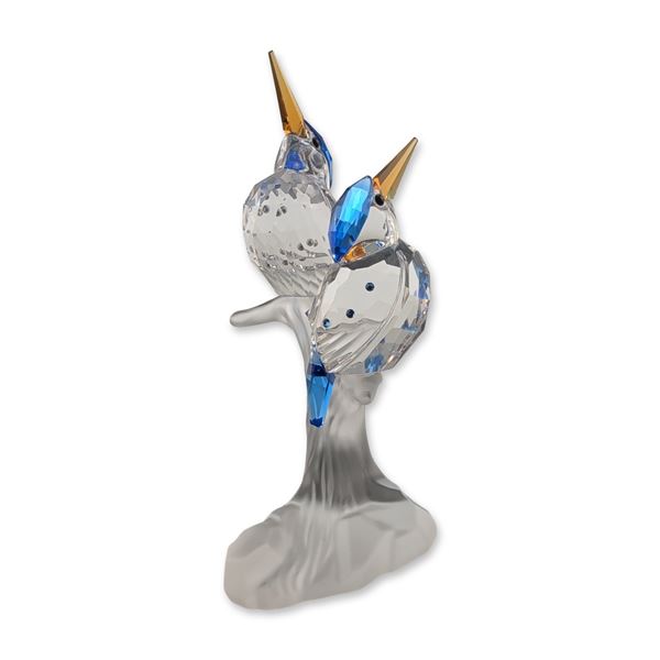 Swarovski Crystal Malachite Kingfishers Figurine