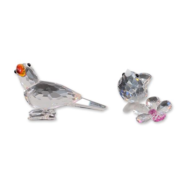 Two Swarovski Crystal Bird Figurines