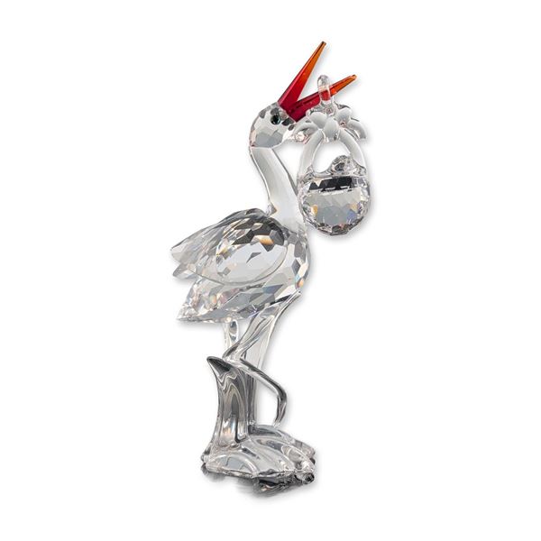 Swarovski Crystal Figurine, Stork with Baby