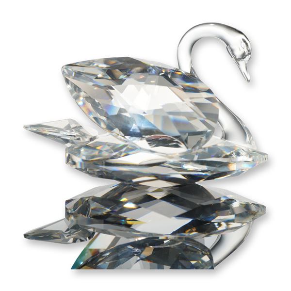 Swarovski Silver Crystal Faceted Swan Figurine