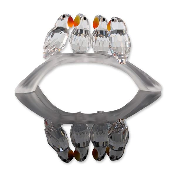Swarovski Crystal Figurine, Baby Lovebirds