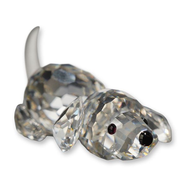 Swarovski Silver Crystal Playing Beagle Puppy Figurine