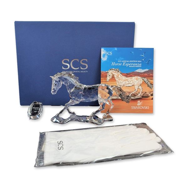 Swarovski SCS 2014 Annual Edition Figurine, Esperanza Horse with Horseshoe Plaque