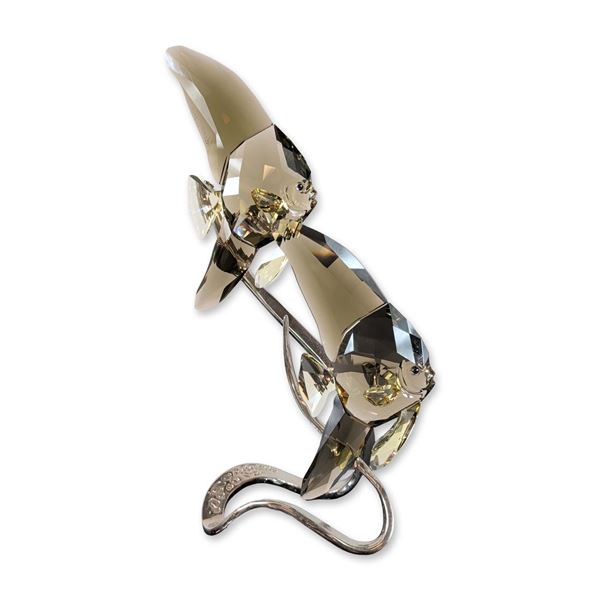 Swarovski Smoky Crystal Paradise Figurine, Batfish, Signed