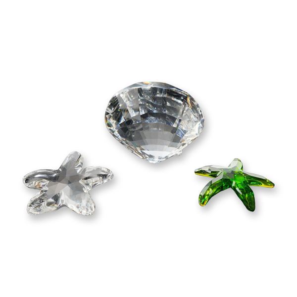3pc Swarovski Crystal Maritime Shell and Starfish Collection