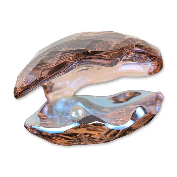 Swarovski Figurine Faceted Rose Crystal Pearl Oyster