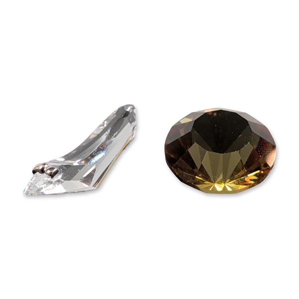 2pc Swarovski Crystal Shoe and Chaton Figurines