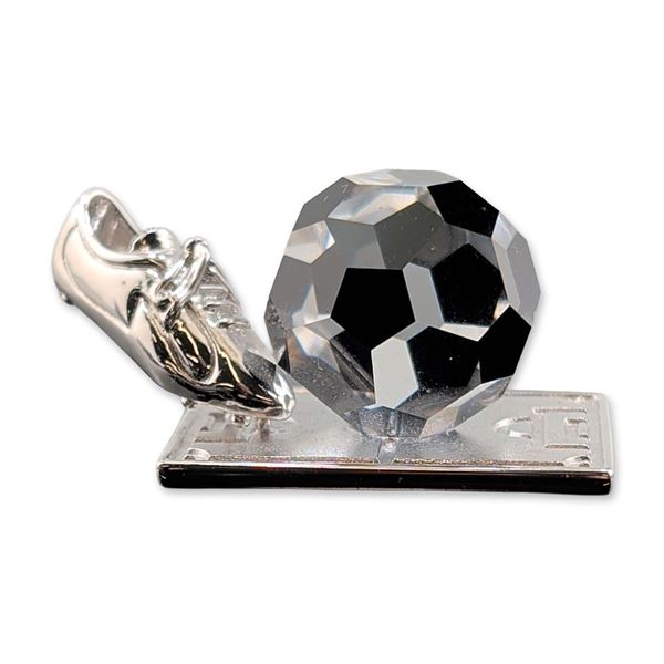 Swarovski Crystal Mini Figurine Memories Rhodium Soccer Trophy