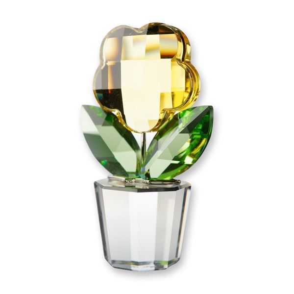 Swarovski Crystal Flower Figurine, Yellow Flower