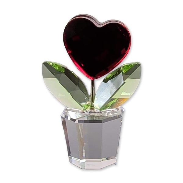 Swarovski Crystal Flower Red Heart Figurine