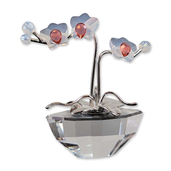 Swarovski Crystal Memories Flower Figurine, Orchid Rhodium