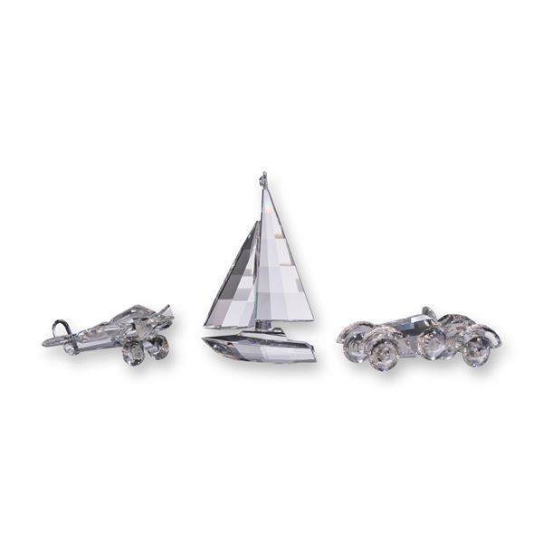 Three Swarovski Crystal Vehicle Figurines