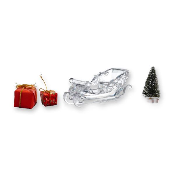 Swarovski Martin Zendron Signed Silver Crystal Sleigh with Accessories
