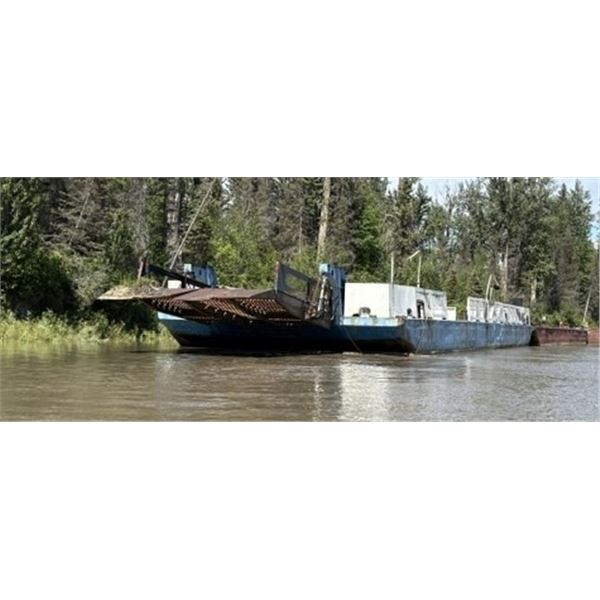 Barge Unit ! - blue landing barge- located south of Fort Liard