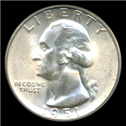 1951S Washington 25c Quarter Coin Graded PCGS MS66 (COI-5319)
