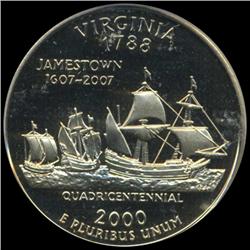 2000S US VA Quarter Graded PR70 DCAM (COI-6358)