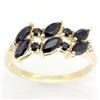 1.42Ct Black Sapphire & Diamond 9K Gold Ring (JEW-9020X)