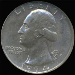 1974D Washington 25c Quarter Coin Graded GEM (COI-6875)