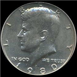 1980 Kennedy Half 50c Coin Graded GEM (COI-6911)