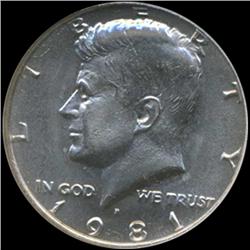 1981 Kennedy Half 50c Coin Graded GEM (COI-6912)