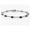 3+ct Ceylon Sapphire & Diamond 14k White Gold Bracelet (JEW-1695)