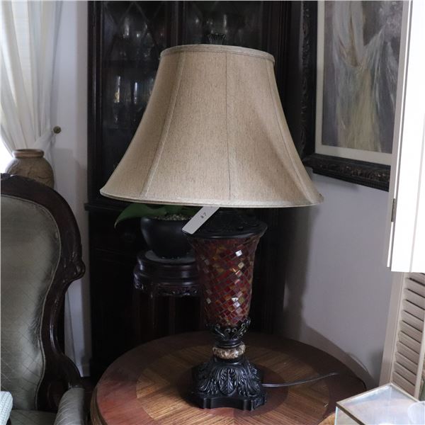 Red Glass Mosaic Table Lamp