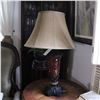 Image 1 : Red Glass Mosaic Table Lamp
