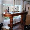Image 3 : Long Classical Revival Sofa Table with Reeded Apron and Metal Paw Feet, c. 1940–1980