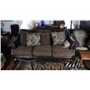 Image 1 : Traditional Carved Wood-Frame Three-Seat Sofa