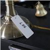 Image 2 : Transitional Brass-tone Table Lamp with Bell Shade