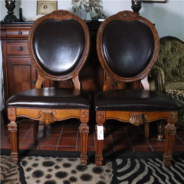 Pair of Carved Neoclassical Revival Side Chairs