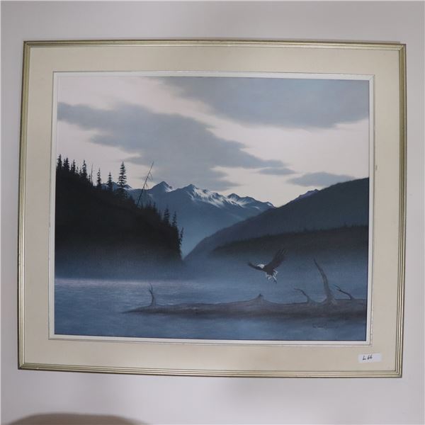 Chris MacClure (Canadian, b. 1943) – Wilderness Landscape with Eagle, Original Painting on 