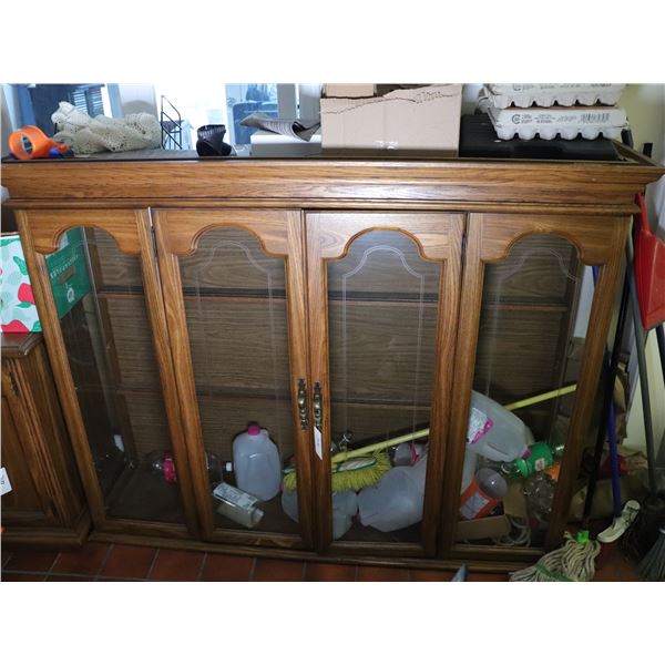 Traditional Revival Glass-Front Hutch Top, Four-Door, North American, c. 1980–1995