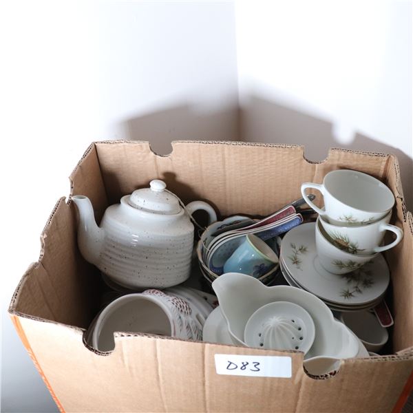 Boxed Group of Mixed Ceramic and Porcelain Tableware, 1950s–1990s