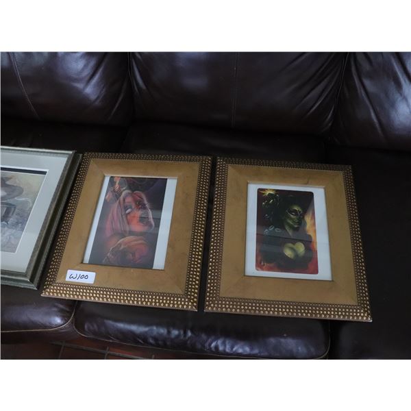 Three Framed Art Prints (Contemporary, Decorative, Unsigned)