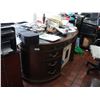 Image 2 : Large Bow-Front / Kidney-Form Executive Desk,