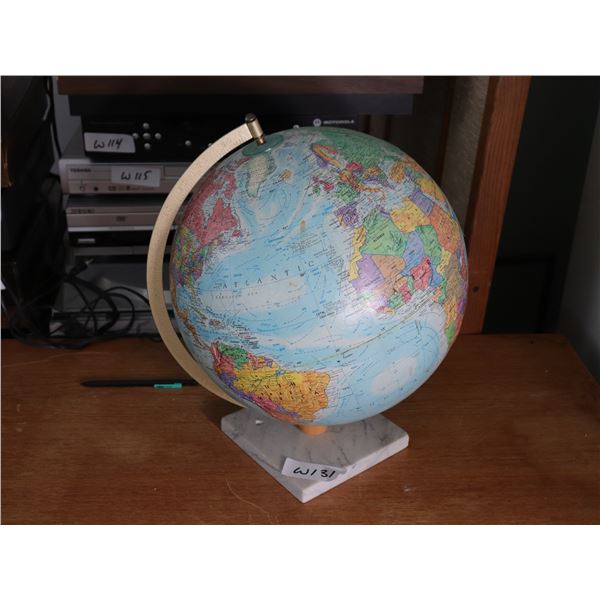 Mid/Late-20th-Century Desktop Globe with Marble Base