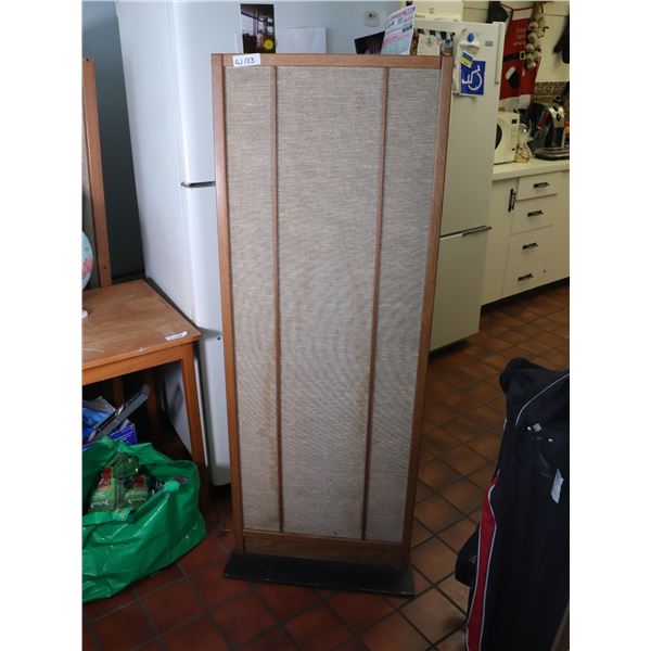 Pair of Large Vintage Floorstanding Speaker with Wood Frame and Woven Grille