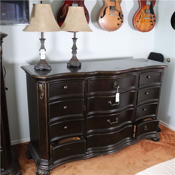 Transitional French Provincial-Style Dresser, Dark Finish