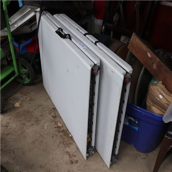 Pair of Contemporary Plastic Folding Tables