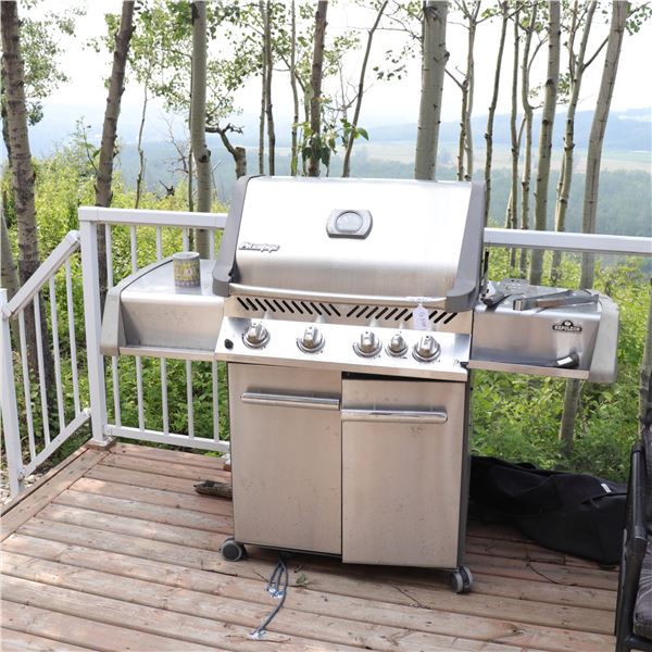 Napoleon “Prestige” Five-Burner Stainless Steel Gas Grill with Side Burner