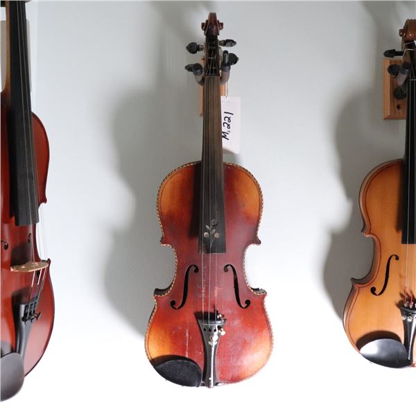 Decoratively Inlaid Folk Violin, Unmarked