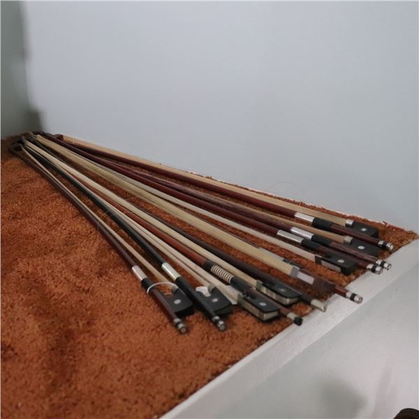 Group of 8 Student Violin/Viola Bows, Mixed Wood and Composite, c. 1990s–2000s