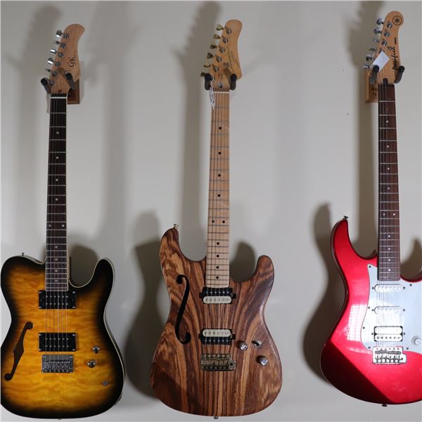 Semi-Hollow Double-Cutaway Electric Guitar, 'Johnson Guitars' Script Mark