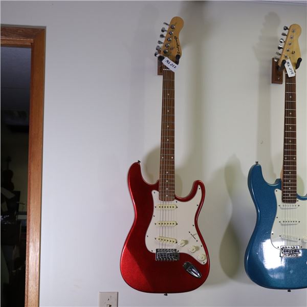 Bridgecraft Stratocaster-Style Solid-Body Electric Guitar, Metallic Red