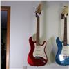Image 1 : Bridgecraft Stratocaster-Style Solid-Body Electric Guitar, Metallic Red